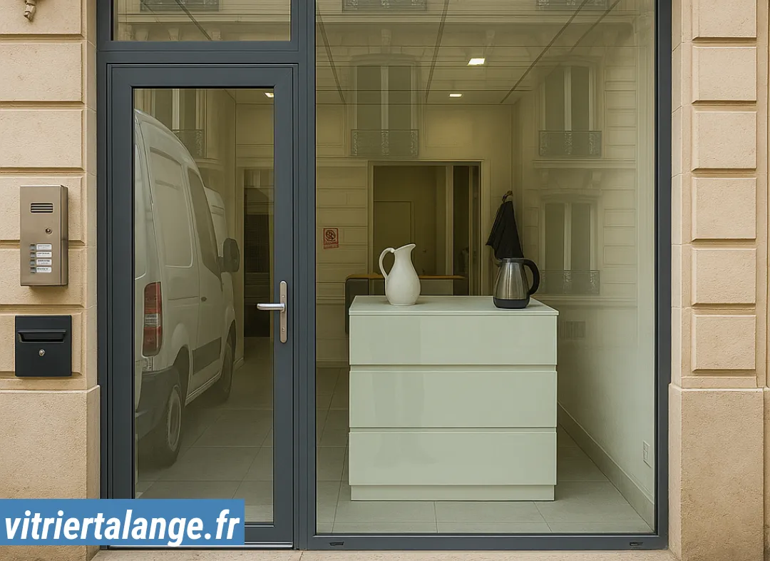 Façade vitrine de magasin en aluminium sur mesure à Talange